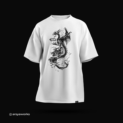 Zombie Dragon with Wings T-Shirt Tees Design design graphic design illustration shirt design tees design