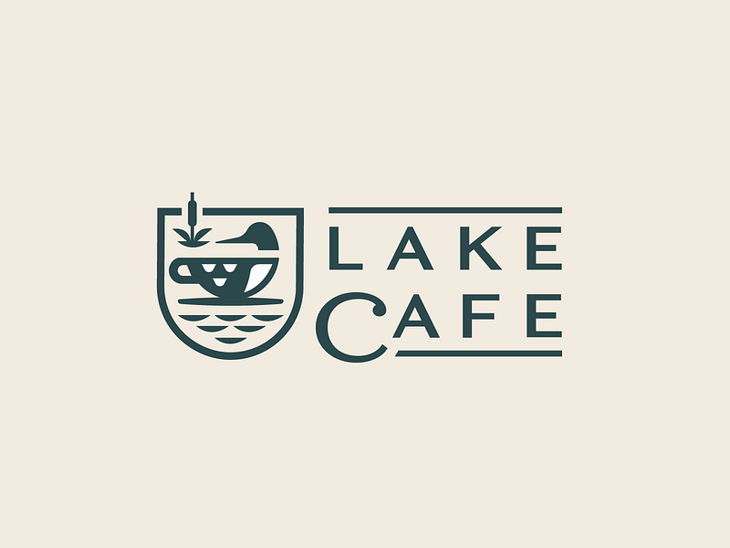 Lake Cafe Branding branding cafe canada coffee dock duck fishing identity lake lettering logo logo design loon minnesota mug outdoors pond shield typography water