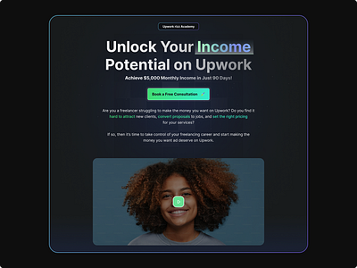 Online Coaching Program Landing Page coaching landing page landing page ui design landing page upwork landing page