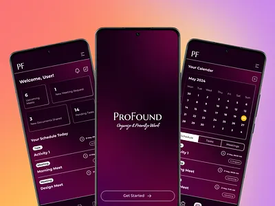 ProFound: Premium App for Founders and Leaders app calendar dashboard project management task organizer ui user research