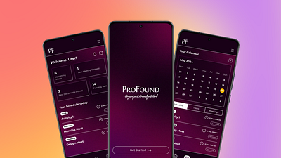 ProFound: Premium App for Founders and Leaders app calendar dashboard project management task organizer ui user research