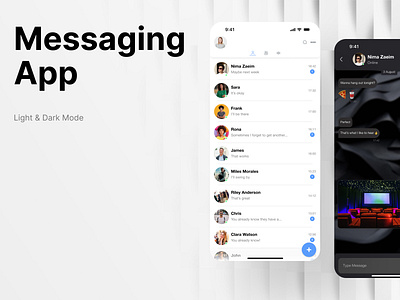 Messaging App / Mobile / Light & Dark Mode app app design branding chat dailyui dark mode design direct dm figma light mode message messaging mobile mobile design telegram ui ui design uiux whatsapp