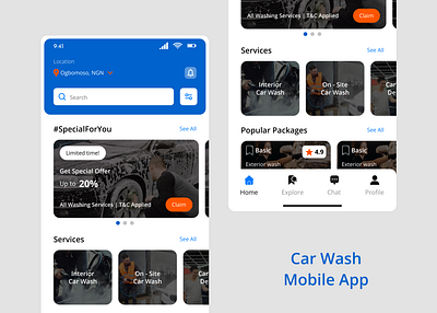 Car Wash Mobile App UI design mobile app ui uiux ux web design