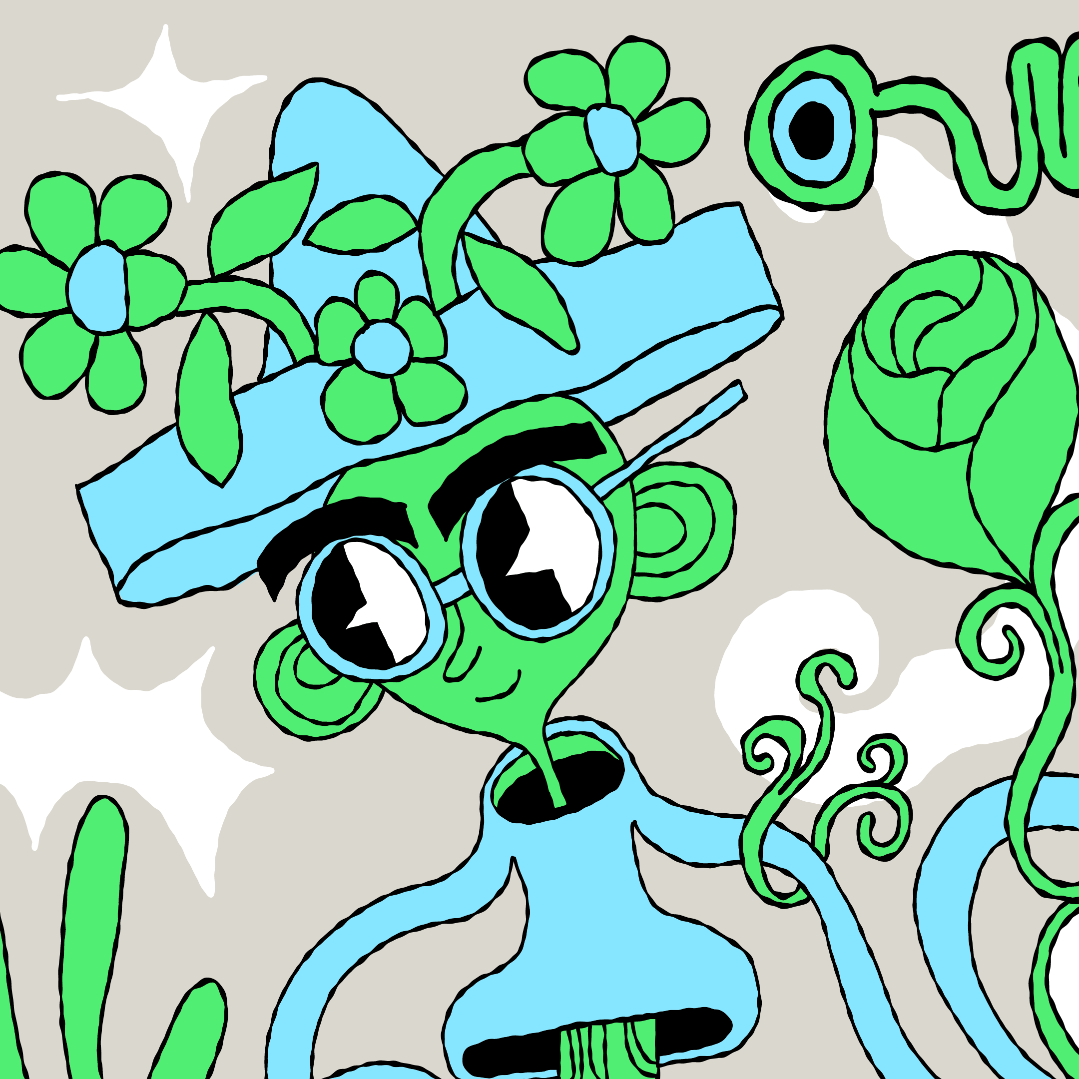 The Garden alexander blue character art garden handdrawn