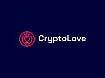 Crypto Love bitcoin logo blockchain branding clean coin logo crypto crypto love logo cryptocurrency cryptography design heart illustration logo love transactions ui wallet
