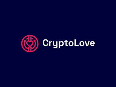 Crypto Love bitcoin logo blockchain branding clean coin logo crypto crypto love logo cryptocurrency cryptography design heart illustration logo love transactions ui wallet