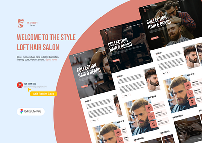 Hair salon Website Design animation branding figma graphic design landing page landing page design mordendesign ui uiux ux website website design