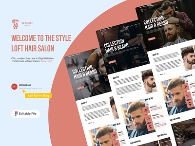 Hair salon Website Design animation branding figma graphic design landing page landing page design mordendesign ui uiux ux website website design