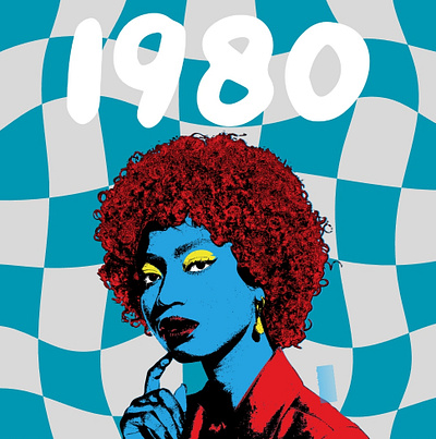 1980s 1980s 1990s adobe illustrator art canva graphic graphic design pop art portrait poster vintage woman