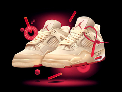 Off white jordan 4 ablow baskets illustration jordan lifestyle mode offwhite sneakerillustration sneakers soles sports style virgil