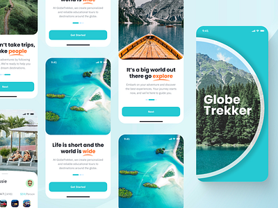 GlobeTrekker - Your Personalized Travel Adventure app design figma mobile app travel app ui ux