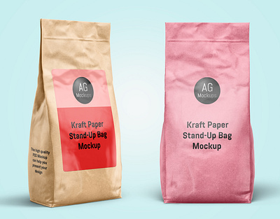 Kraft Paper Stand-Up Bag Mockup 3d bag design brand identity branding cement bag mockup design flour bag mockup free bag mockup free bag template free mockup free pouch mockup kraft bag mockup mockup mockup download pack package mockup pouch mockup stand up bag mockup stand up pouch mockup