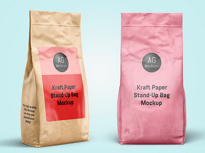 Kraft Paper Stand-Up Bag Mockup 3d bag design brand identity branding cement bag mockup design flour bag mockup free bag mockup free bag template free mockup free pouch mockup kraft bag mockup mockup mockup download pack package mockup pouch mockup stand up bag mockup stand up pouch mockup