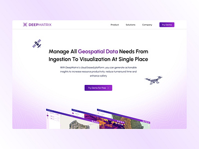 Geospatial startup landing page