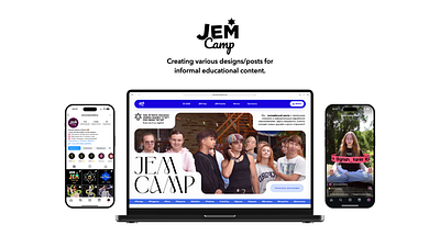Jem Camp Moldova animation banner branding camp figma genz graphic design motion graphics reels smm ui ux