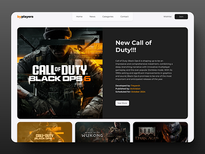 Landing Page | Videogame design landing page ui videogames