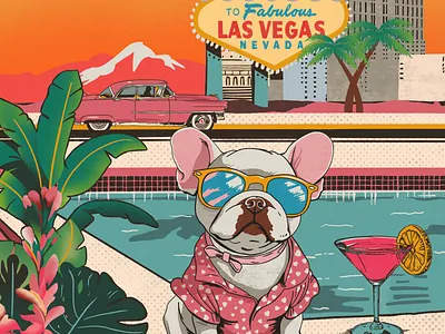 Reggie Goes to Vegas animal illustration character design colorful design graphic design illustration