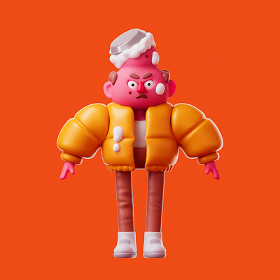 Hey, who threw that pie?! 3d c4d character cinema 4d cream jacket pie puffer redshift zbrush