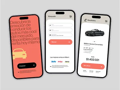 Simplifying Car Rentals: A Design Journey app design journey mockup rental car screens ui ux uxui web