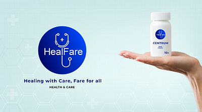 Logo for Healfare branding graphic design