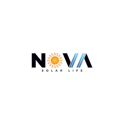 Nova Solar Life brand branding design graphic design logo solar energy solar life solar panles vector