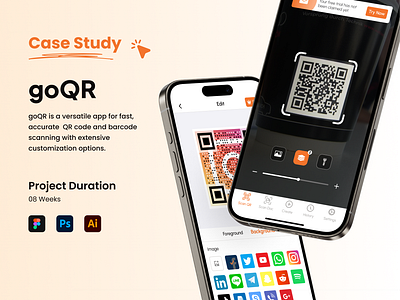 goQR: The Ultimate QR Code and Barcode Scanner appdesign appdevelopment appfeatures appshowcase barcodescanner customqr designinspiration dribbbleshots fastscanning goqr mobileapp mobileinnovation productivityapp qrcodegenerator qrscanner scanwithease techinnovation techtools uiuxdesign userfriendly