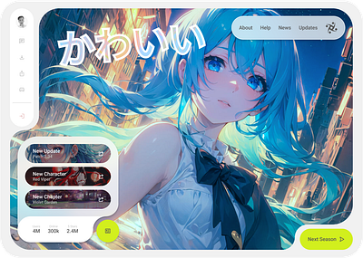 Bento Design: Hatsune Miku Landing Page anime bento branding design digital product figma game hatsune interfaces landing landingpage miku page site ui ux uxdesign web webdesign website