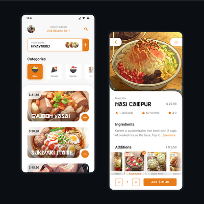 Modern Food App Inspired by Anime Cuisine! anime app bento branding cuisine delivery design digital product figma food ghibli ifood illustration interfaces japanese modern ui uidesign ux uxdesing