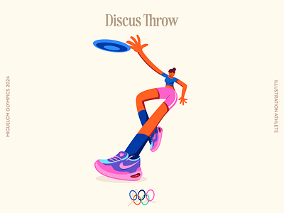 Discus Throw character illustration illustrationathlete illustrator miguelcm olympics sports