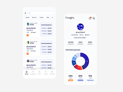 Fintech app card chart clean dashboard data fintech flat layout minimal pie profile searchbox ui ux