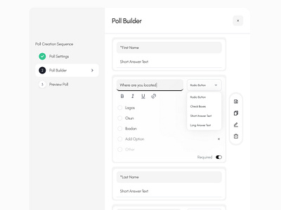 Poll Builder builder design poll ui ui design ux ux design