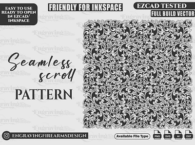 Seamless Scroll Pattern Full Build arts branding design engraving graphic design illustration laser laserart scrollart scrolldesign vector