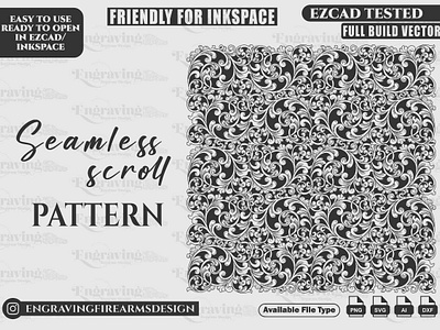 Seamless Scroll Pattern Full Build arts branding design engraving graphic design illustration laser laserart scrollart scrolldesign vector