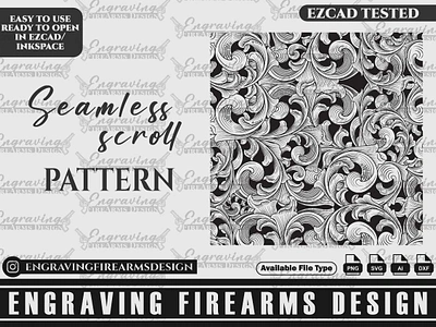 Seamless Scroll Pattern Svg,lasercut,laserengraving,fiberlaser design engravingdesign engravingfiles engravingpattern fiberlaser graphic design illustration laser lasercut laserpattern metalart svg