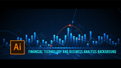 Financial technology and business analysis background. folder