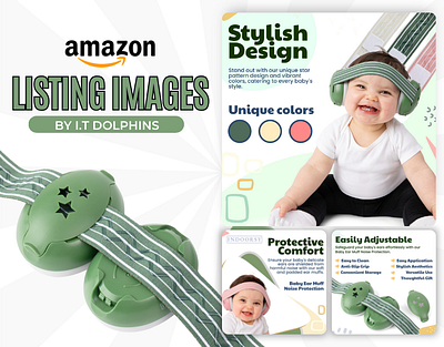 Amazon Listing Images for Baby Ear Muffs by I.T Dolphins amazon sto amazonapluscontent amazonlistingimages amazonoptimization apluscontent baby ear muffs brandgraphics branding design graphic design i.t dolphins illustration infographics listingimages ui