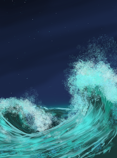 Wave digital art digital painting illustration nature wave