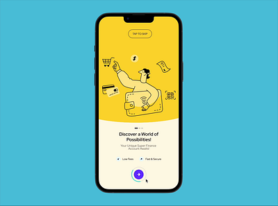 Fintech mobile app animation design fintech prototype ui ux