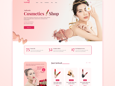 Stylish affordable makeup beauty essentials best sellers cosmetics sale eyeshadow palettes foundation landing page lipstick luxury makeup makeup products ui design web design