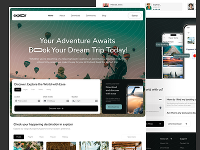 Travel Landing Page dashboard landing page design landing page designer landing page master mobile app product designer ui ui ux ui ux designer ux