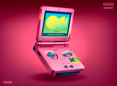 GBA pink 🍒 🕹 console gameboy gaming illustration japan japanese nintendo pocket retro retrogaming tech technology