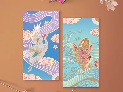 Chinese Lunar New Year Red Packet chinese lunar new year graphic design illustration red packet tradiitional pattern