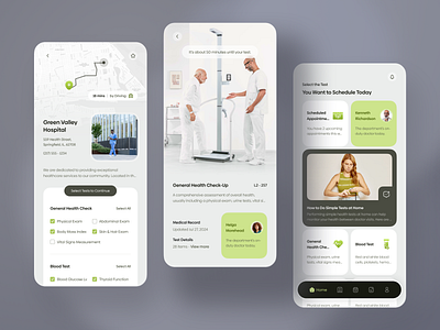 Body Checkup App app app design appointment body checkup clinic date doctor health health app healthy hospital life style list map mobile mobile app mobile design schedule test video