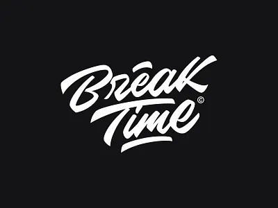 Typography Script Logo Concept "Break Time" typographyexperts