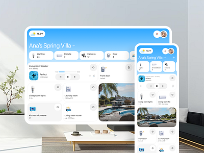 Smart Home Dashboard App app dashboard app design cctv dashboard home home automation home monitor iot product product app product design real estate remote smart control smart home smart house