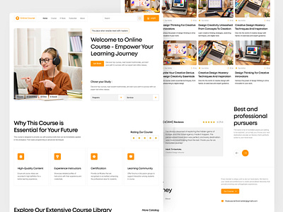 Online Course UI Kit Landing Page course e book e learning landing page learning online course teach teacher ui uidesign uiux web web design webapp website website design