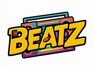 Beatz retro style logo. 3d animation branding graphic design logo logo design motion graphics ui