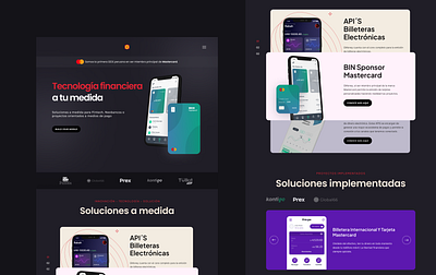 Fintech solutions company concept design ui web