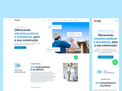 Site - A2E Esquadrias institucional interface ui ux website