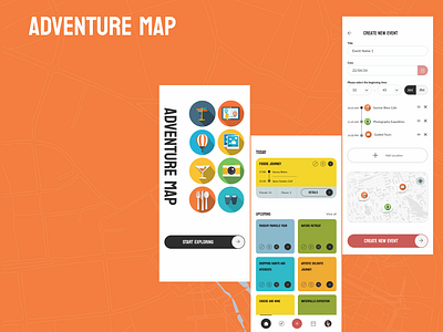 Adventure Map | Sightseeing App adventure illustration ios minimal mobile ui sightseeing sightseeing app ui ux